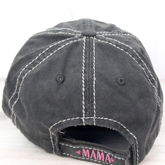 NWT Distressed Black Happiness Is Cap - Picture 2 of 3